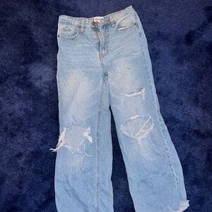 Abound Ripped Wide-Leg Light Blue Jeans Size 27